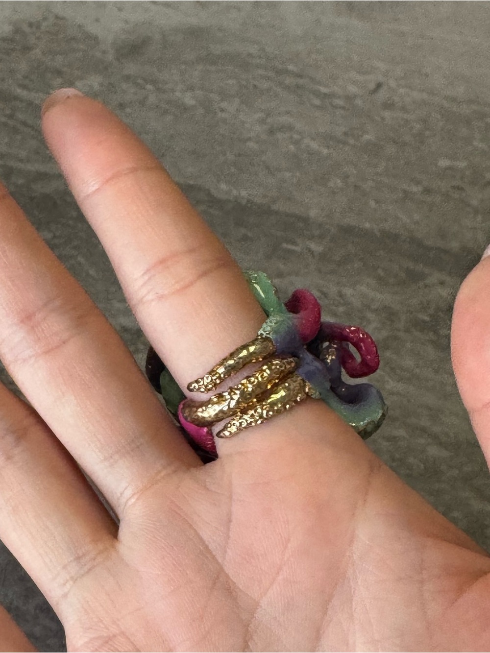 ✨Unique Enamel Octopus Statement Ring Good After Nine - Picture 5 of 5